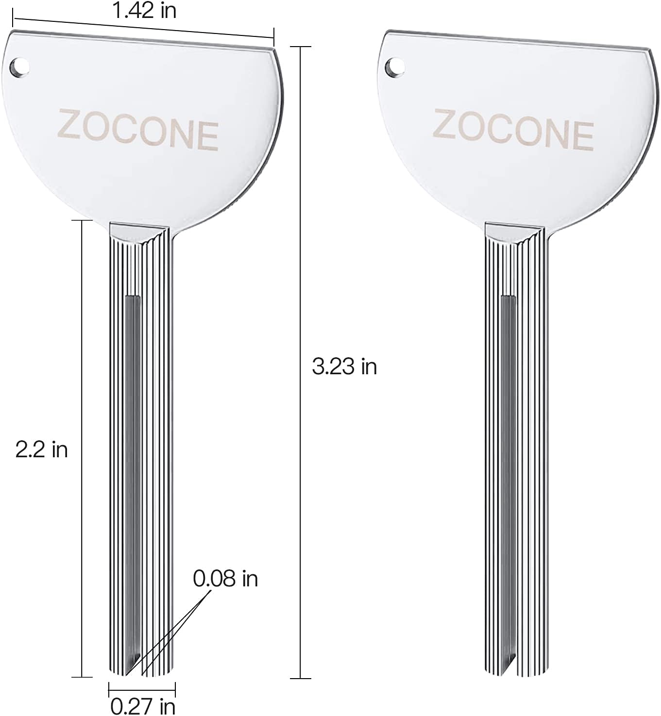 ZOCONE Exprimidor de pasta de dientes, 12 piezas de llave de tubo de metal de acero inoxidable para pasta de dientes, escurridor de tubo para