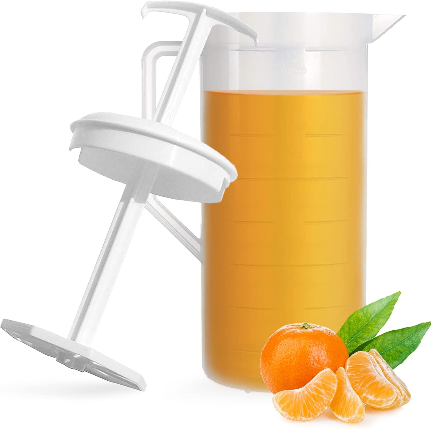 Jarra mezcladora para bebidas, jarra de agua de plástico con tapa y émbolo con cuchillas en ángulo, recipiente de jugo de mezcla fácil, capacidad de