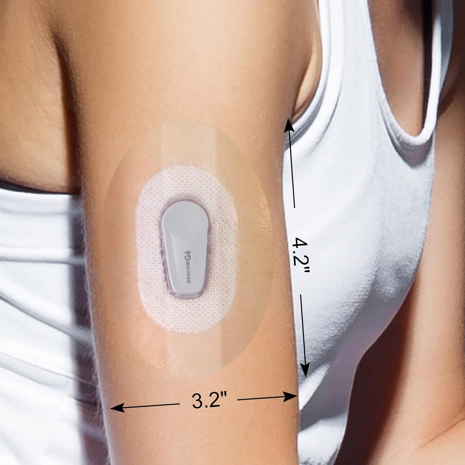 Kuruyo Parches adhesivos para Dexcom G6 Sensor Covers Overpatch Cinta de película transparente, paquete de 60, color azul