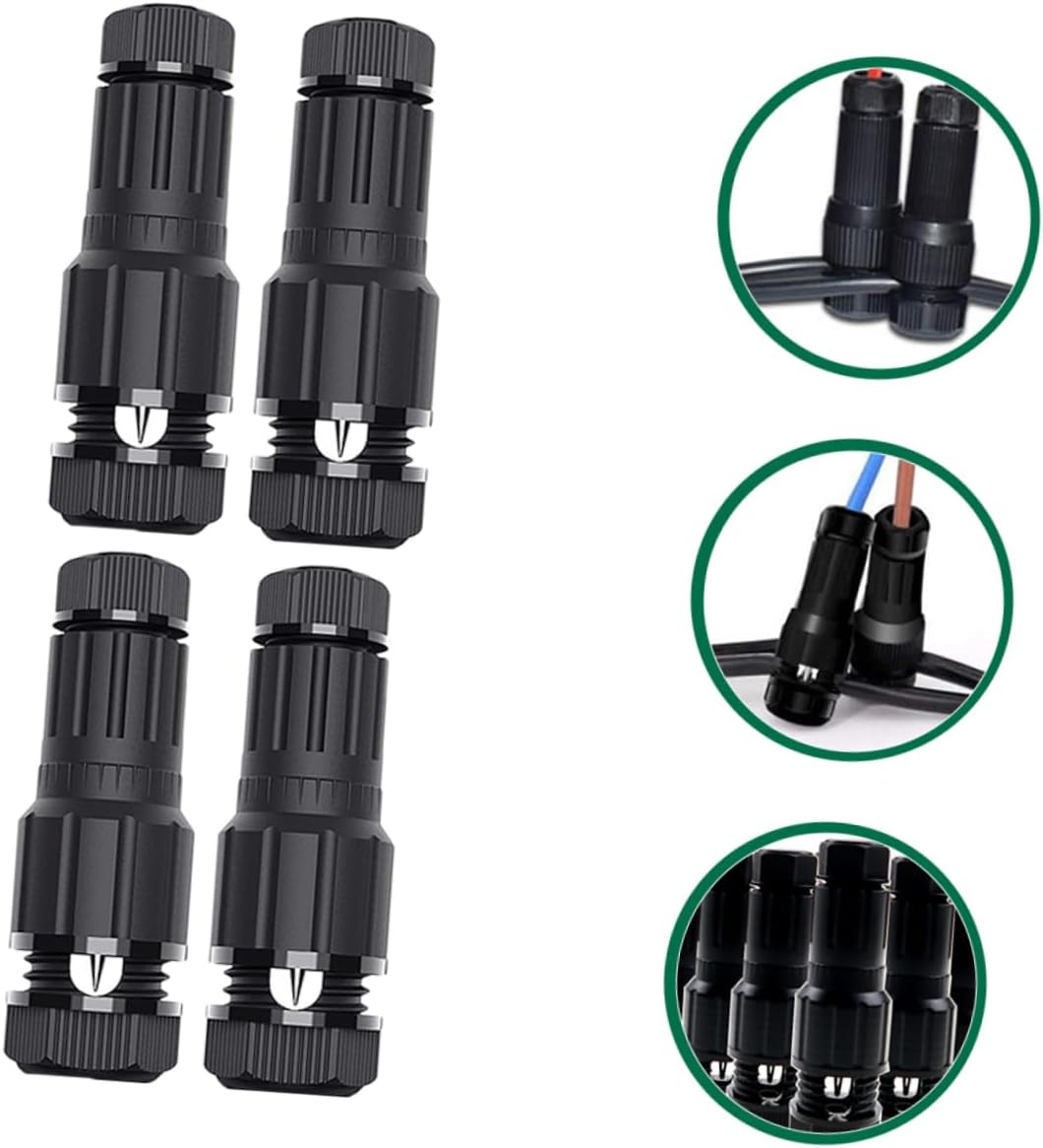 DOITOOL 4 unids Conector de cable Conectores eléctricos de bajo voltaje Luces de paisaje de bajo voltaje Conectores de cable de iluminación de