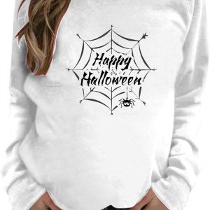 symoid Women Halloween Sweatshirts 2023 Happy Halloween Funny Long Sleeve Tops Crewneck Spider Web Print Gothic Trendy Shirts symoid Women Halloween Sweatshirts 2023 Happy Halloween Funny Long Sleeve Tops Crewneck Spider Web Print Gothic Trendy Shirts