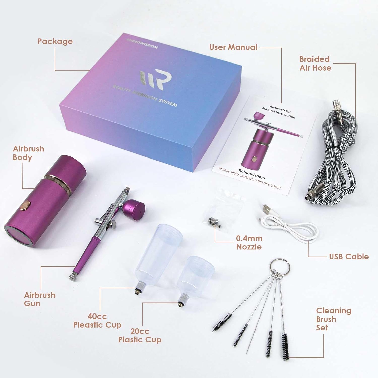 Airbrush-Kit – Cepillo de aire inalámbrico de alta presión con compresor – Aerógrafo para uñas Mini recargable de mano aerógrafo máquina para