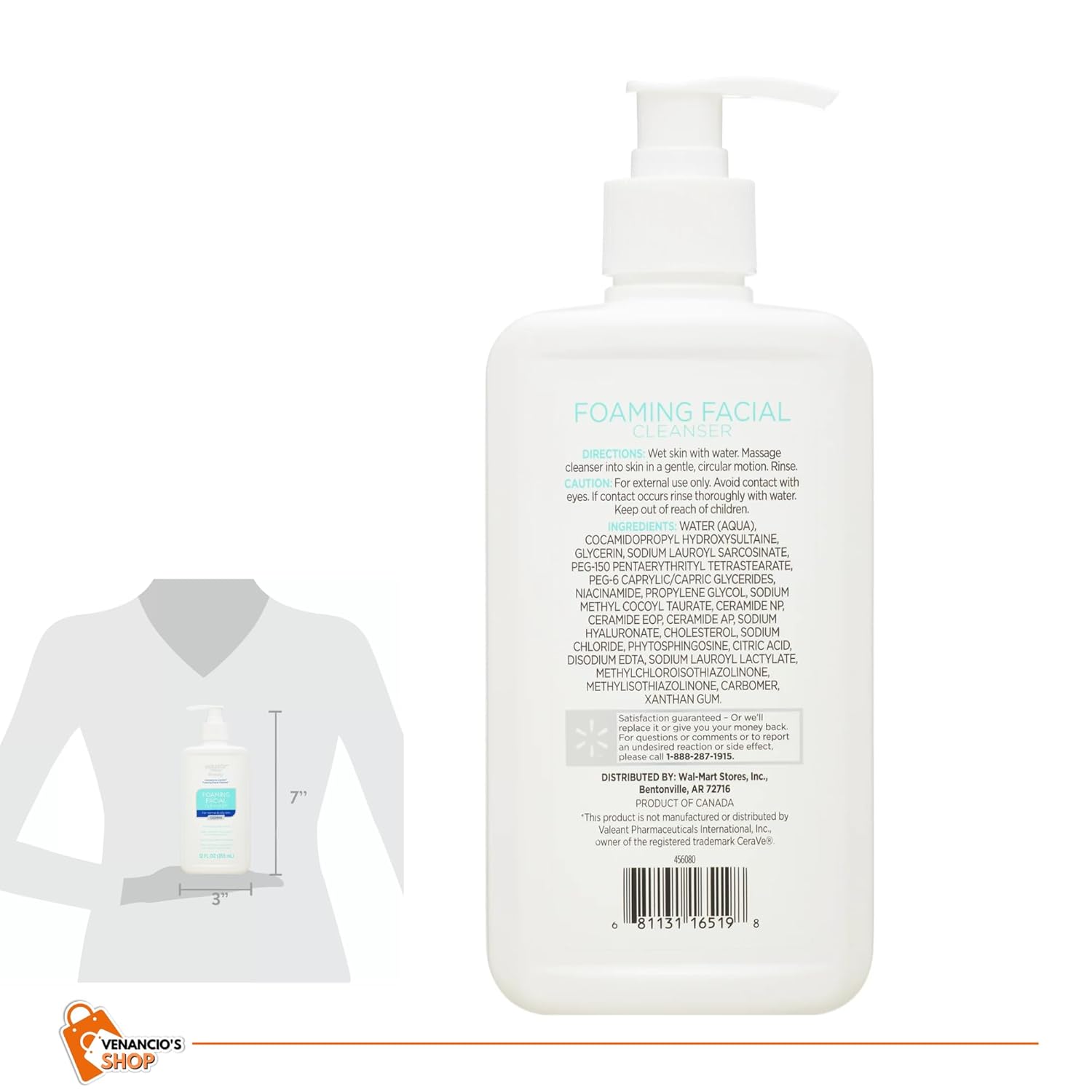 Equate Beauty – Limpiador facial espumoso de 12 onzas líquidas para piel normal a grasa + incluye adhesivo Venancio’sfridge