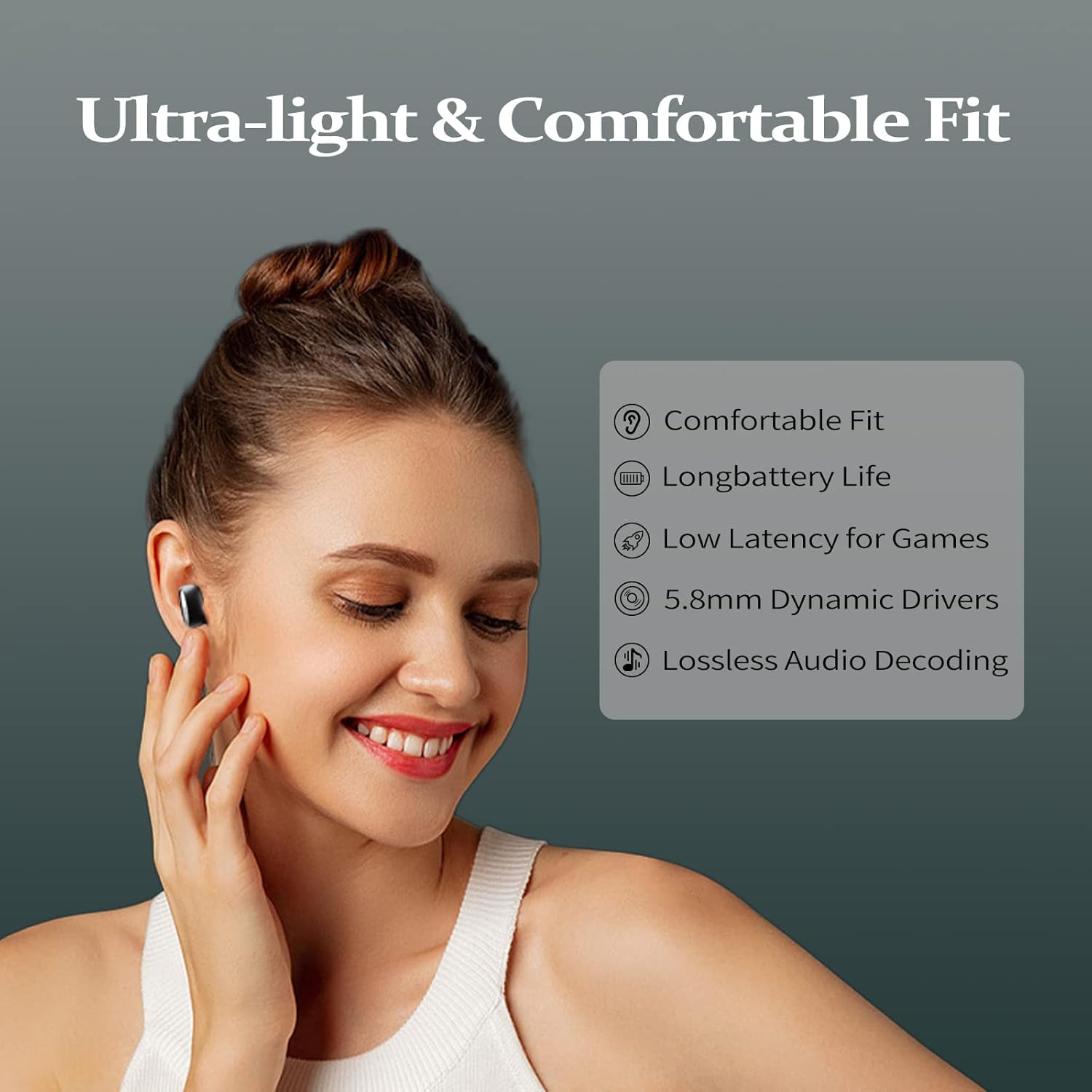 SoundMAGIC T60BT Auriculares inalámbricos verdaderos en el oído Bluetooth Auriculares con micrófono HiFi estéreo Auriculares deportivos impermeables