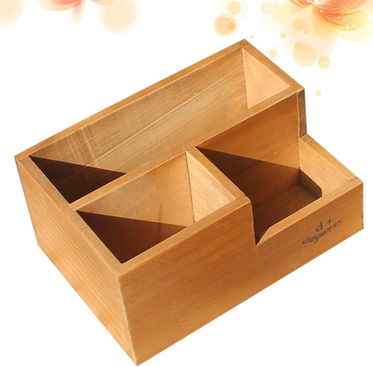 Yardwe 3 Pcs 3 Wood Desk Wooden Trinket Case Decorative Plants Jewelry Dresser Case Ornament Container Wooden Flower Pot Home Plant Container