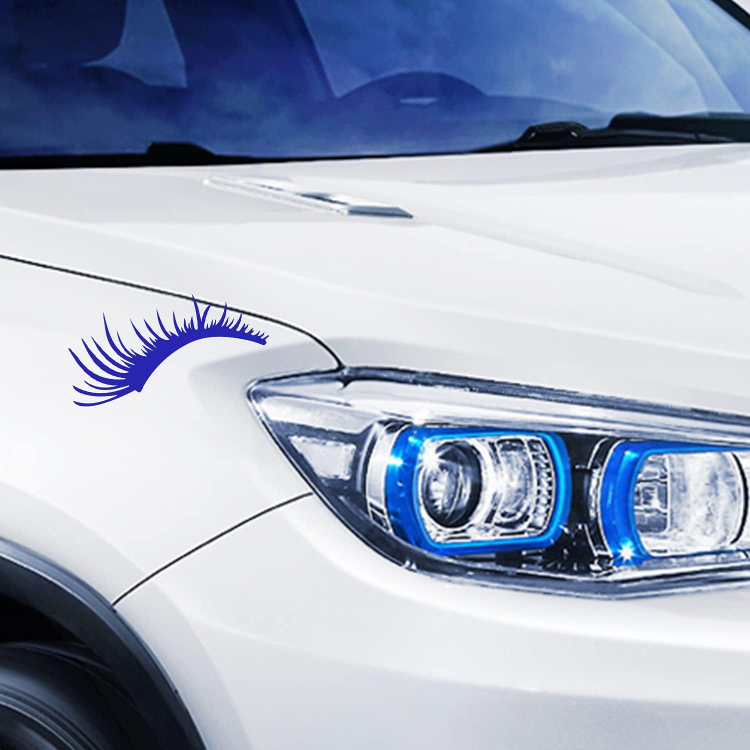 Vesvory 2 pares de calcomanías de pestañas para faros de automóvil, calcomanías para carrocería de automóvil, calcomanías gráficas para ventana de