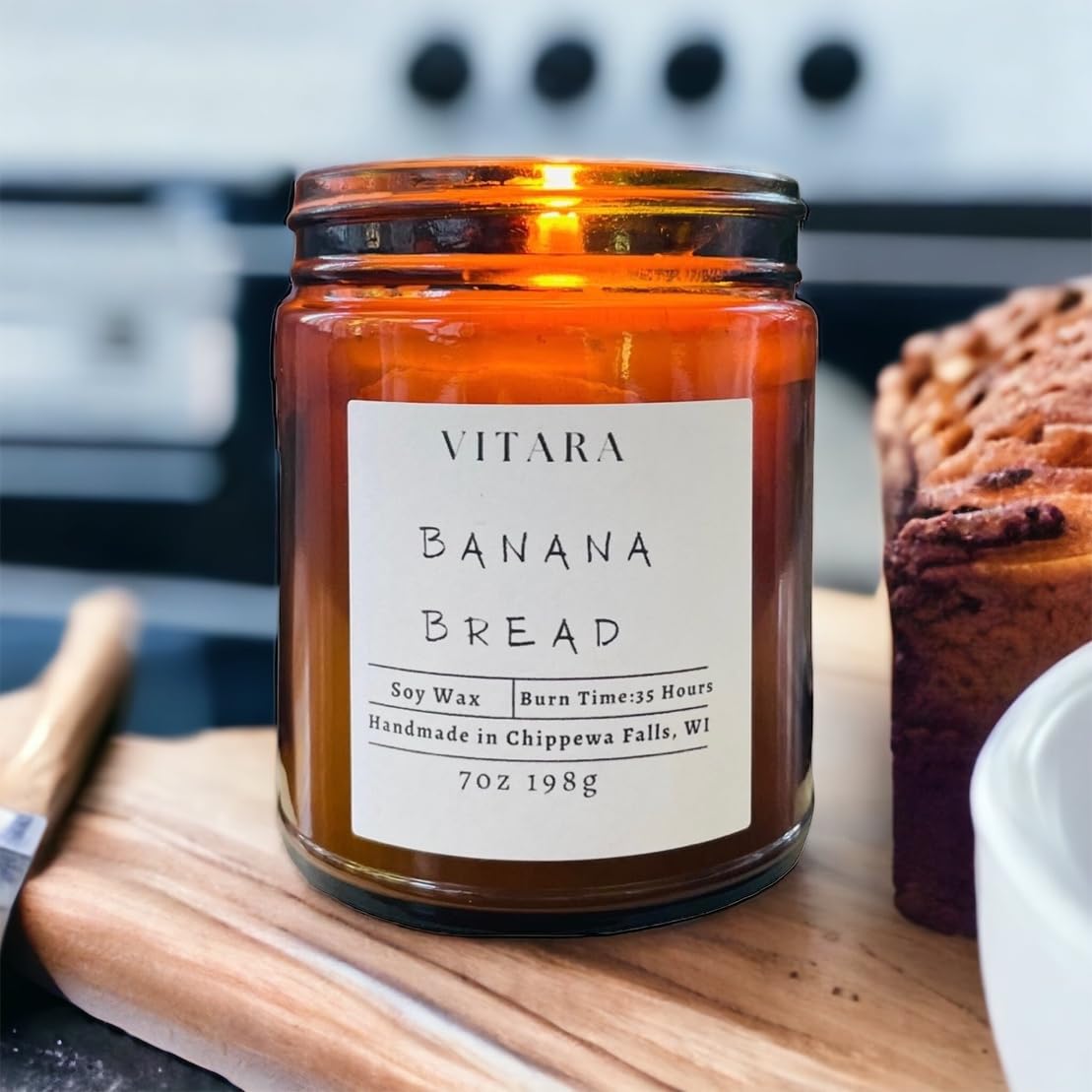Vitara Candle Company Soy Natures Walk Banana Bread Hand-Poured Aromatherapy Candles Gifts for Women, Men, Ideas for Birthdays, Holidays, Relaxation