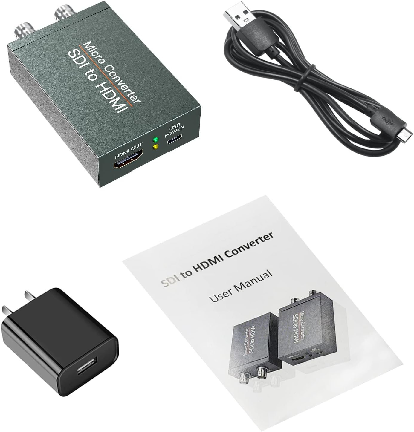 Convertidor SDI a HDMI con salida de bucle SDI, 1080p HD-SDI  3G-SDISD-SDI a HDMI, adaptador BNC a HDMI para proyector de monitor de cámara SDI