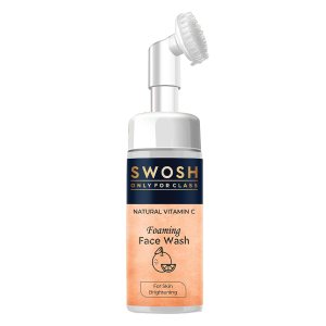 SWOSH Jabón facial espumoso natural con vitamina C para piel propensa a espinillas y grasas, sin parabenos, sulfatos, siliconas y color (con cepillo SWOSH Jabón facial espumoso natural con vitamina C para piel propensa a espinillas y grasas, sin parabenos, sulfatos, siliconas y color (con cepillo