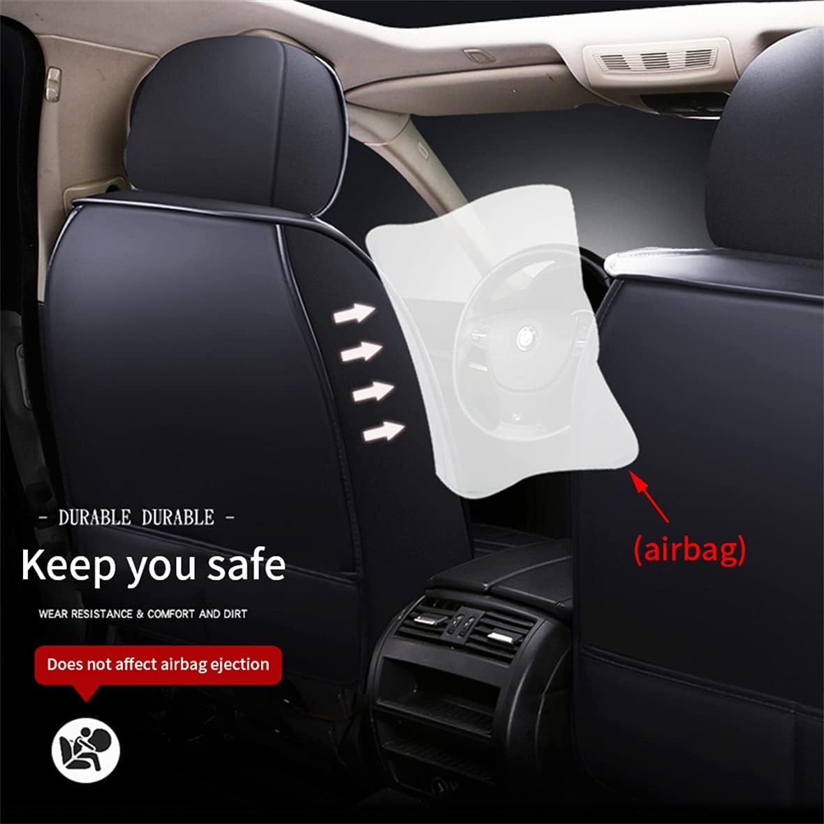 Fundas de asiento de automóvil para Mazda 2 Mazda2 2007-2019 5 asientos, juego completo de funda de cojín de cuero sintético para automóvil,
