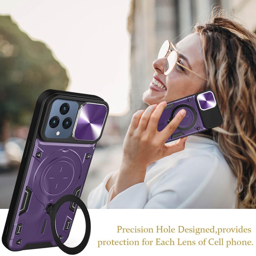 JHWVVTF Funda para teléfono Revvl 6 5GRevvl 6X 5G, soporte de anillo de metal para mujeres y hombres, protector de lente de cámara, protección
