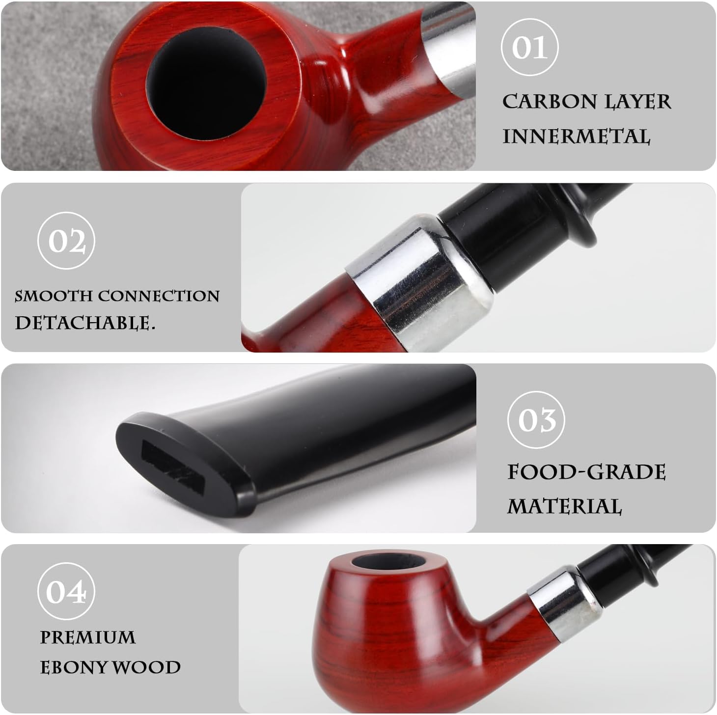 Pipa de tabaco de 0.354 in, viene con filtros de tubería, limpiadores de tuberías, raspador de tubos 3 en 1, bolas de metal para tuberías y brocas