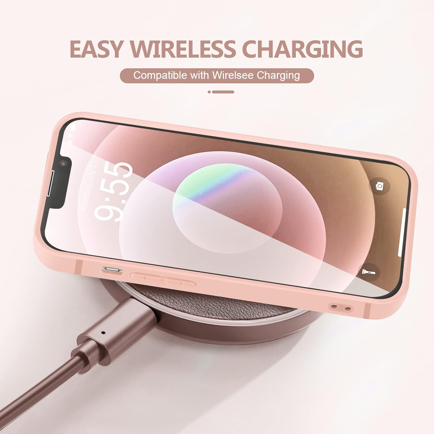 YZR Silicone Case for iPhone 12 Pro Case 6.1 inch, Individual Protection for Each Lens, Liquid Silicone Phone Case with Microfiber Lining (Light