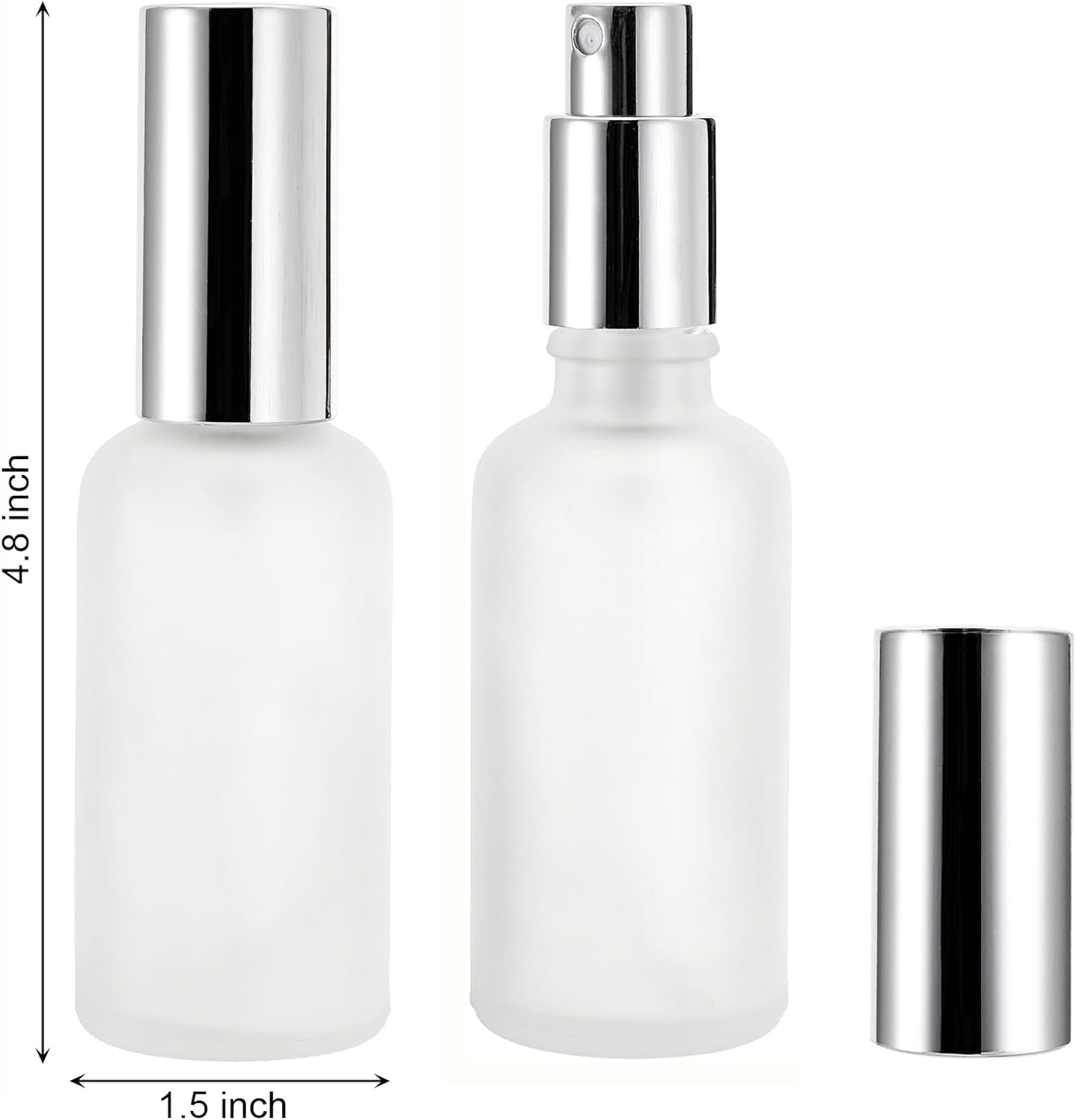 Bekith Paquete de 16 botellas de vidrio de 1.7 fl oz, atomizador de perfume vacío esmerilado, espray de niebla fina recargable para aceites