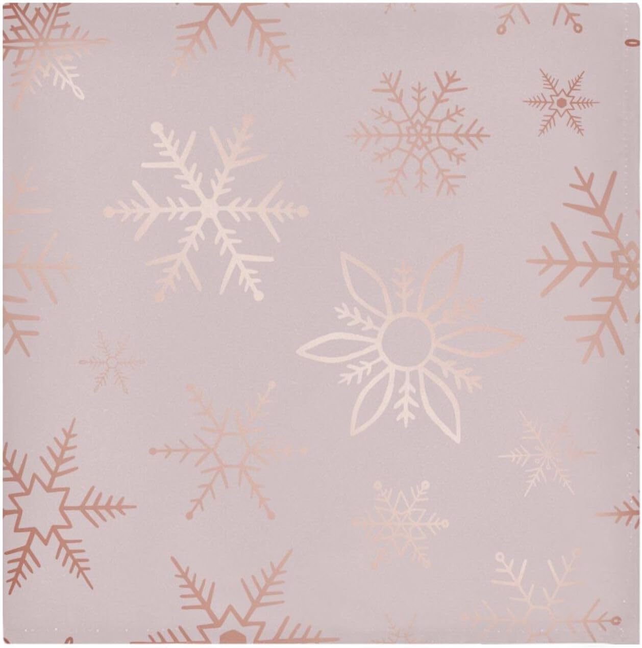 Burbuja Juego de 6 servilletas de tela de copo de nieve de color oro rosa de 20 x 20 pulgadas, lavables, decorativas para cenas familiares, bodas,