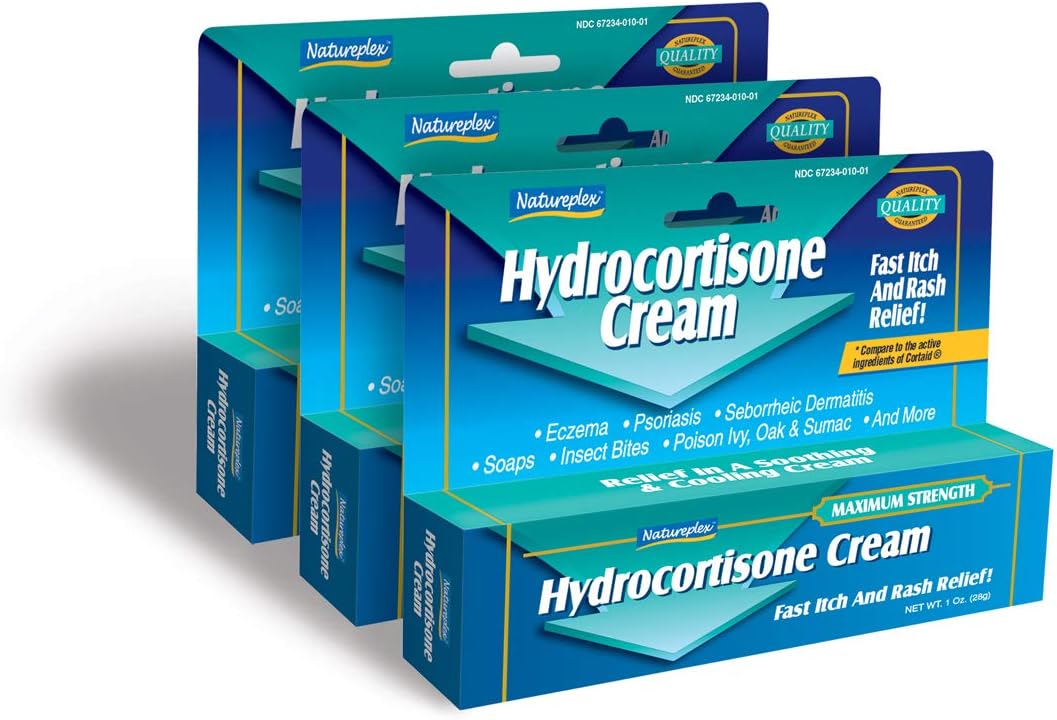 Crema de hidrocortisona para aliviar la picazón y las erupciones rápidas, paquete de 6