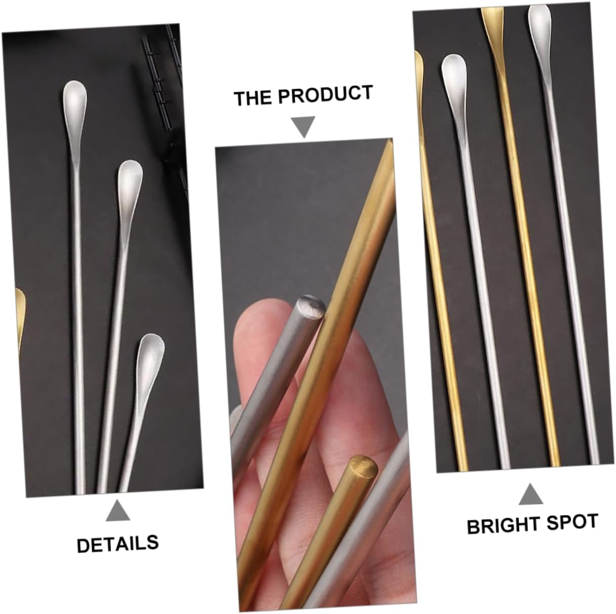 Cuchara de hielo de acero inoxidable, cucharas para remover miel, cucharas para mezclar café, cucharas para revolver bebidas, cucharas para revolver