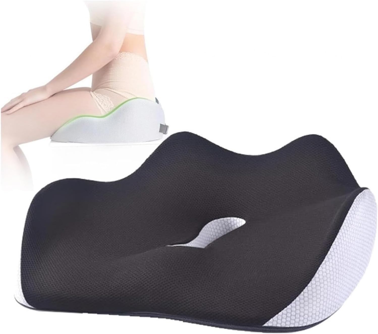 Almohada suave de apoyo de cadera de alta calidad que aumenta la comodidad del asiento, almohada para hemorroides para espalda, coxis, alivio del