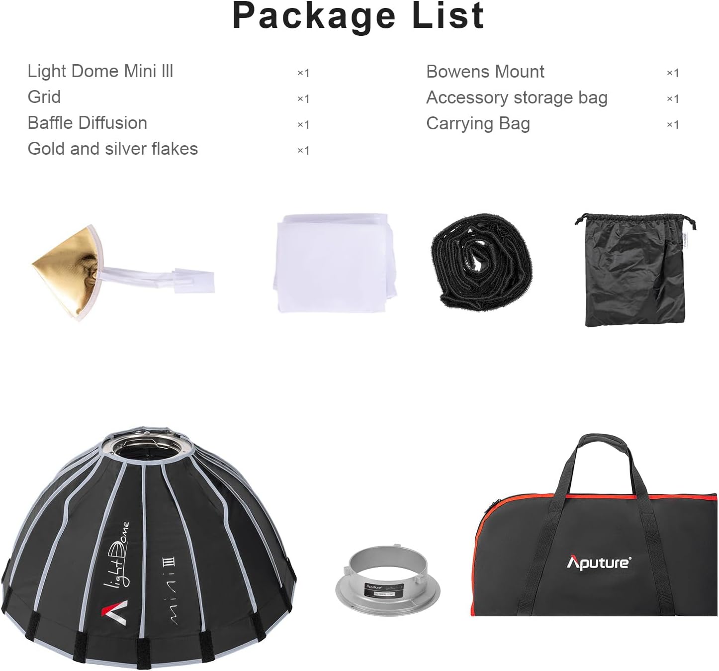 Aputure Light Dome Mini III – Caja de luz circular compacta de plegado rápido, 2 pies, 23.6 in, caja de luz circular compacta con plegado rápido,