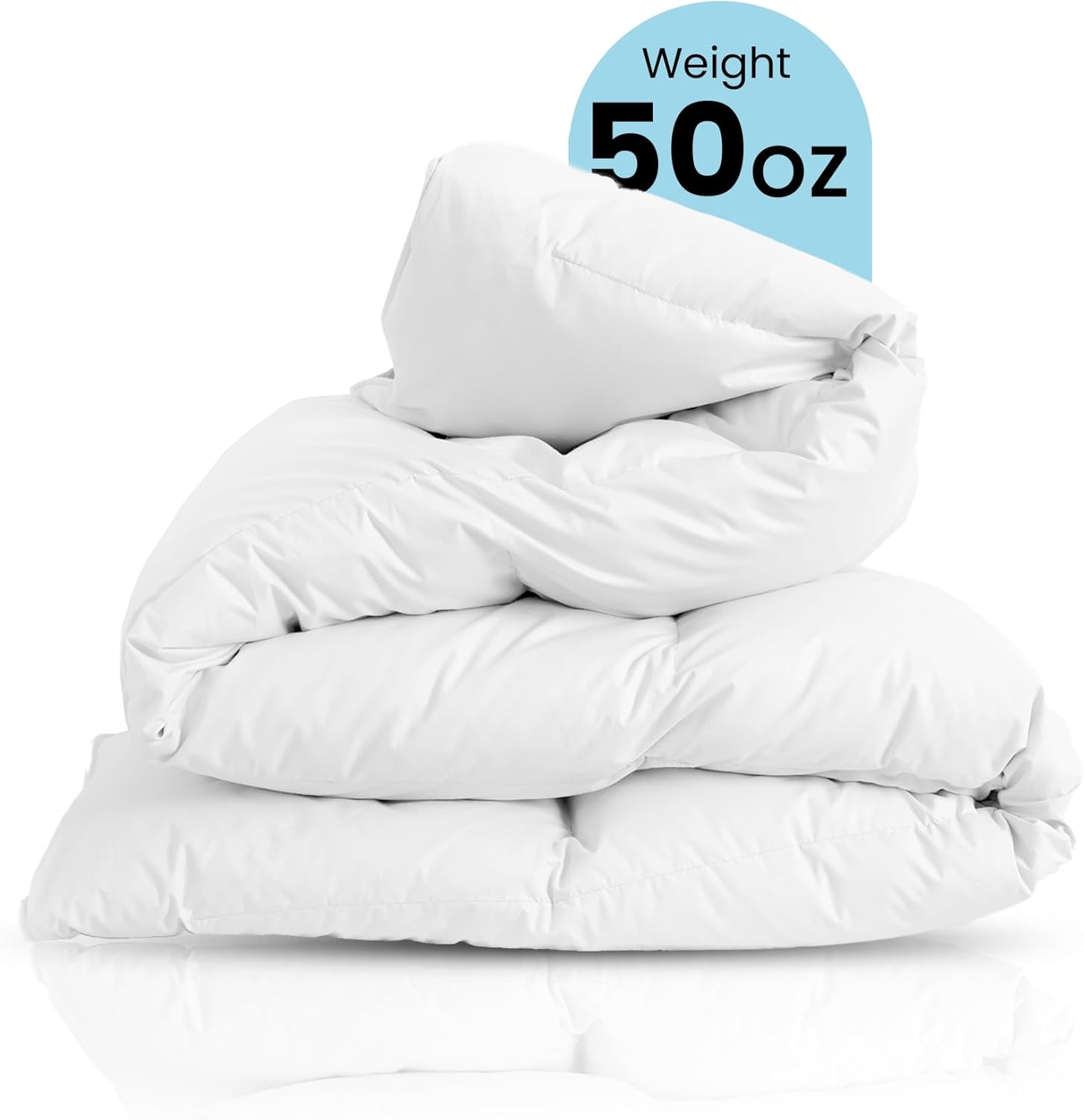 East Coast Bedding Cozy Dream – Edredón de plumón de ganso y plumas, tamaño Queen de 86 x 86 pulgadas, edredón de plumas refrescantes para todas las