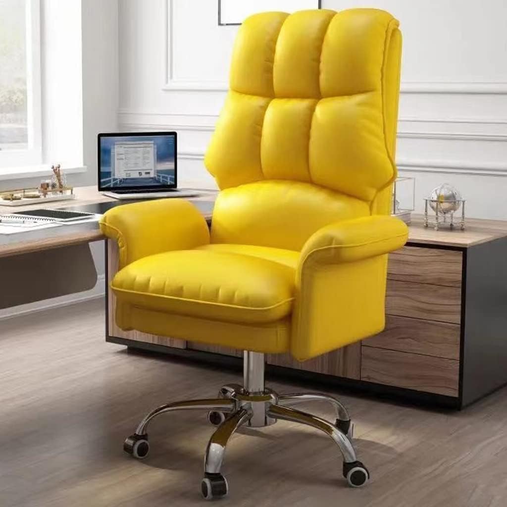 Silla de oficina en casa, ergonómica, sillas de tareas con ruedas, silla de escritorio de piel sintética, silla ejecutiva con altura ajustable