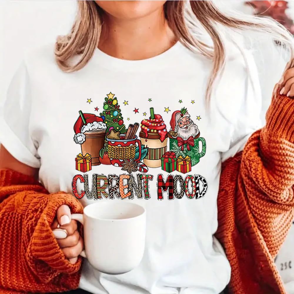 6 parches de transferencia para planchar de Navidad, diseño de Navidad, calcomanías de vinilo de transferencia de calor, calcomanías de vinilo de