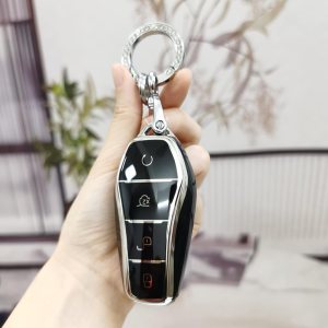 Funda de TPU suave para llave de coche, para BYD Han EV Dolphin Tang DM Qin Plus Song Pro MAX Yuan Dmi D1 EA1 ATTO 3 2018-2022 4 botones Funda de TPU suave para llave de coche, para BYD Han EV Dolphin Tang DM Qin Plus Song Pro MAX Yuan Dmi D1 EA1 ATTO 3 2018-2022 4 botones