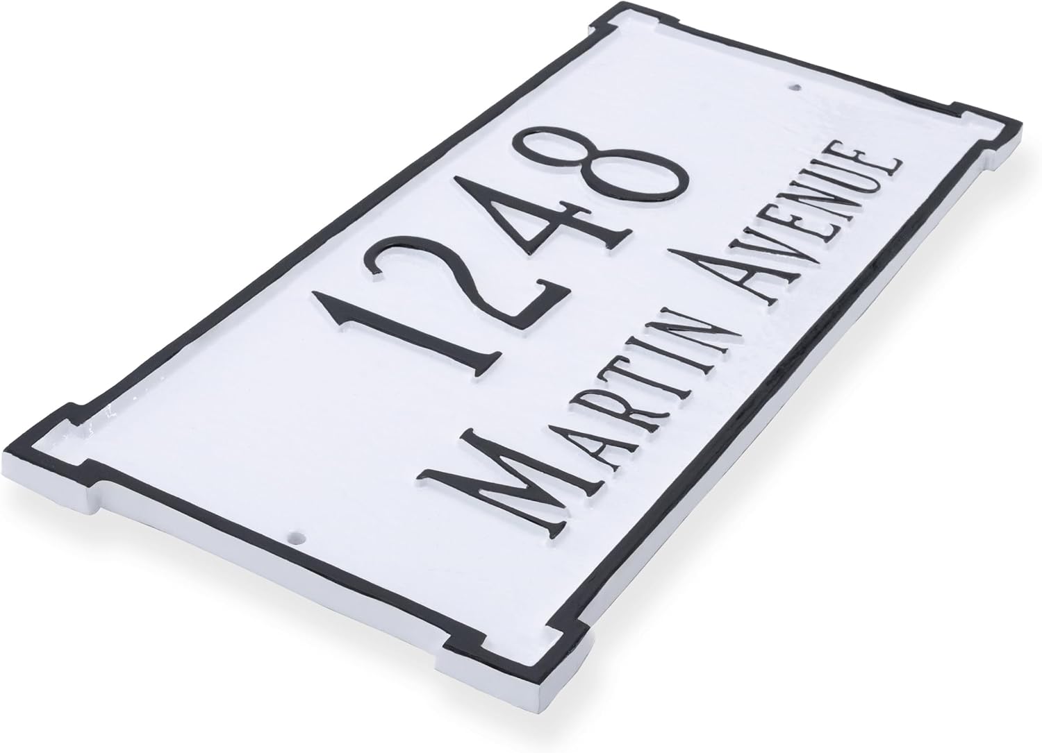 Placa de pared personalizada de metal fundido New Yorker TWO LINE – Letrero de dirección de montaje en pared para el hogar o al aire libre –