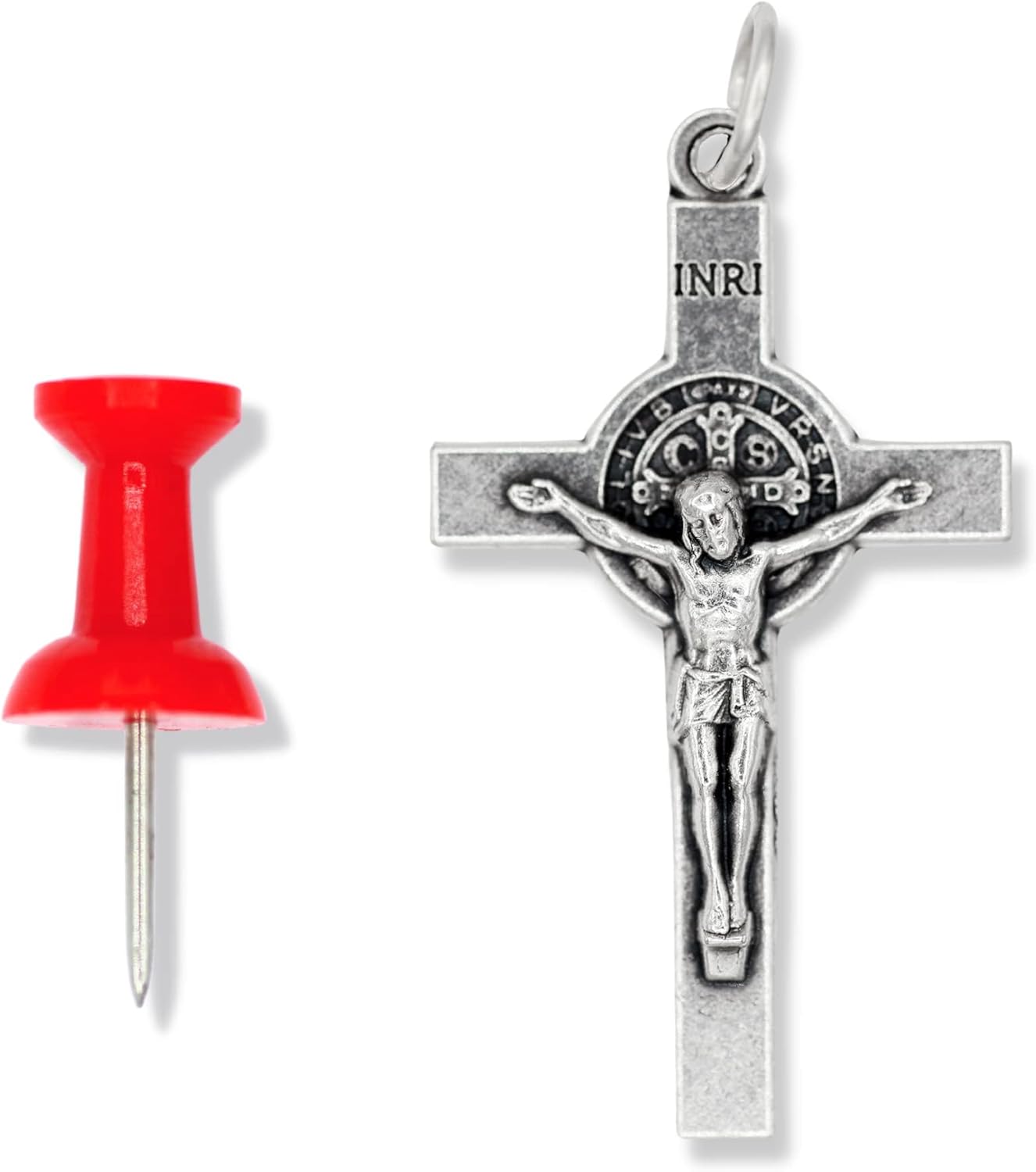 Caritas et Fides Paquete de 10 unidades  Crucifijo de San Benito  Crucifijo de San Benito para hacer rosario  1 12 pulgadas, pieza de rosario de