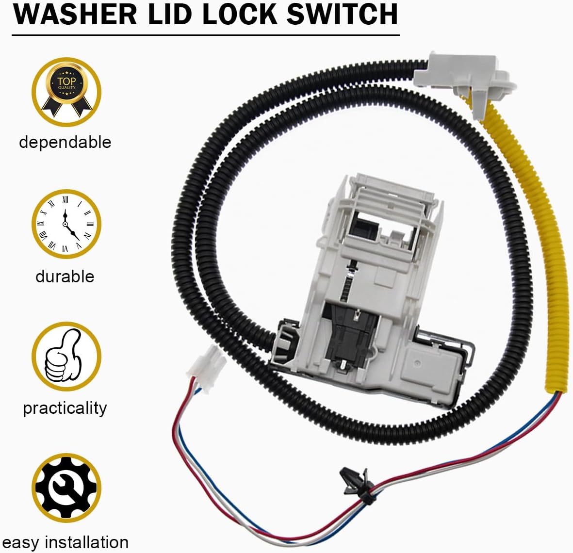W11307244 W10682535 Interruptor de bloqueo de la tapa de la lavadora compatible con Whirlpool Kenmore Maytag Amana Lavadora Tapa Piezas de