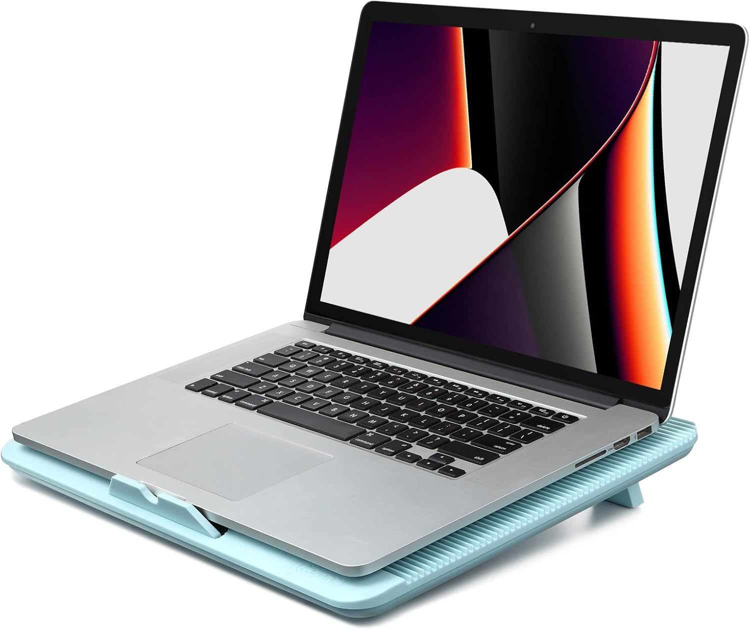 Almohadilla de refrigeración para laptop, enfriador para laptop con 3 ventiladores silenciosos azules, soporte ergonómico para laptop alimentado por