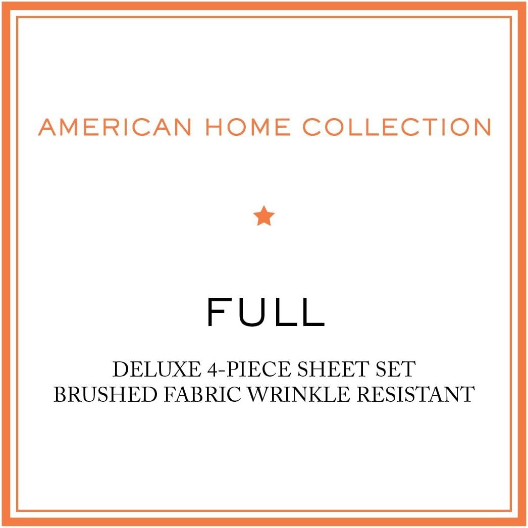 American Home Collection Juego de sábanas y fundas de almohada de 4 piezas, microfibra ultrasuave, transpirable, sin arrugas, fácil cuidado,