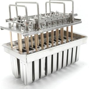Molde de paletas de hielo de acero inoxidable, kit de moldes para hacer paletas de hielo con estante, 20 moldes para hacer paletas de hielo con 100 Molde de paletas de hielo de acero inoxidable, kit de moldes para hacer paletas de hielo con estante, 20 moldes para hacer paletas de hielo con 100