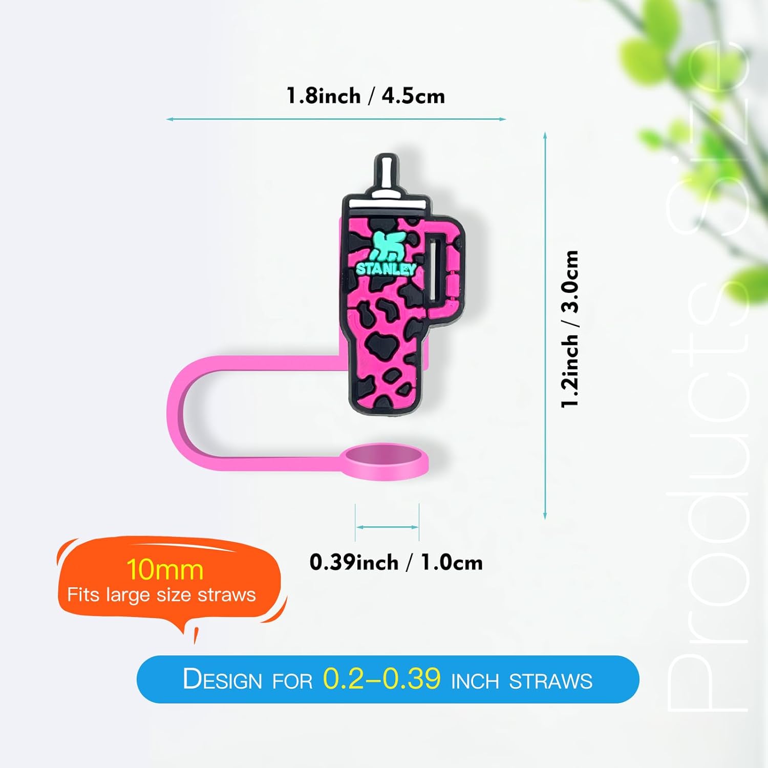 Tapa de popote para taza, adorno de popote reutilizable para vaso de 30 y 40 onzas, cubiertas de punta de popote para accesorios de tazas (10 vasos