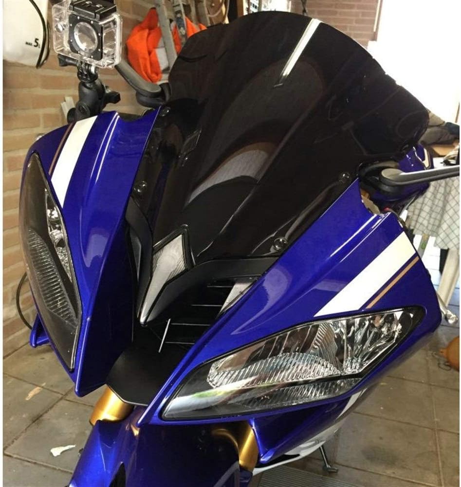 Parabrisas de motocicleta compatible con deflectores de alerón YZF-R6 YZF 600 R6 600 R6, parabrisas, ahumados, iridio (color iridio B)
