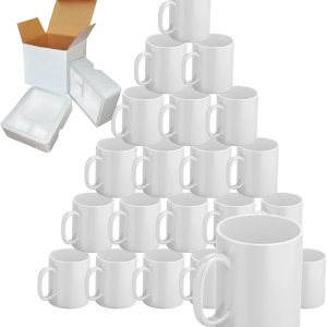 TWISTED ENVY Tazas de sublimación de 11 oz con caja de taza de regalo. Tazas – Caja de cartón con soporte de espuma Caja de 24 TWISTED ENVY Tazas de sublimación de 11 oz con caja de taza de regalo. Tazas – Caja de cartón con soporte de espuma Caja de 24