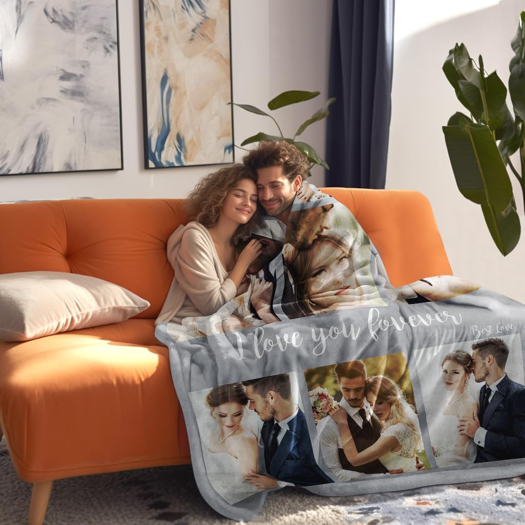 Regalos para parejas, manta personalizada de doble cara con fotos, texto, regalos personalizados para novio, novia, manta personalizada de franela