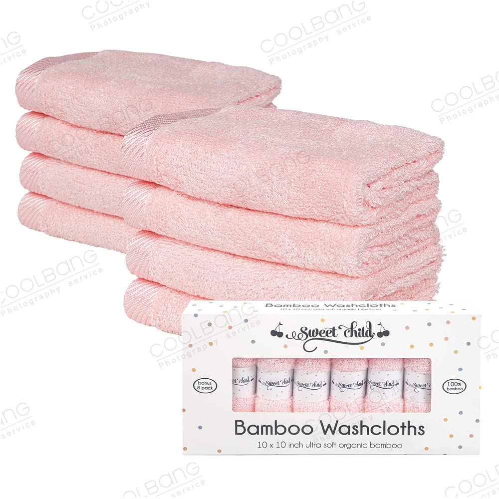 8-Pack Baby Washcloths -Super Soft Rayon Washcloth, Baby Wash Cloths for Newborn,Infants and Kids, Bath Baby Towels, Body and Face Towel, Face