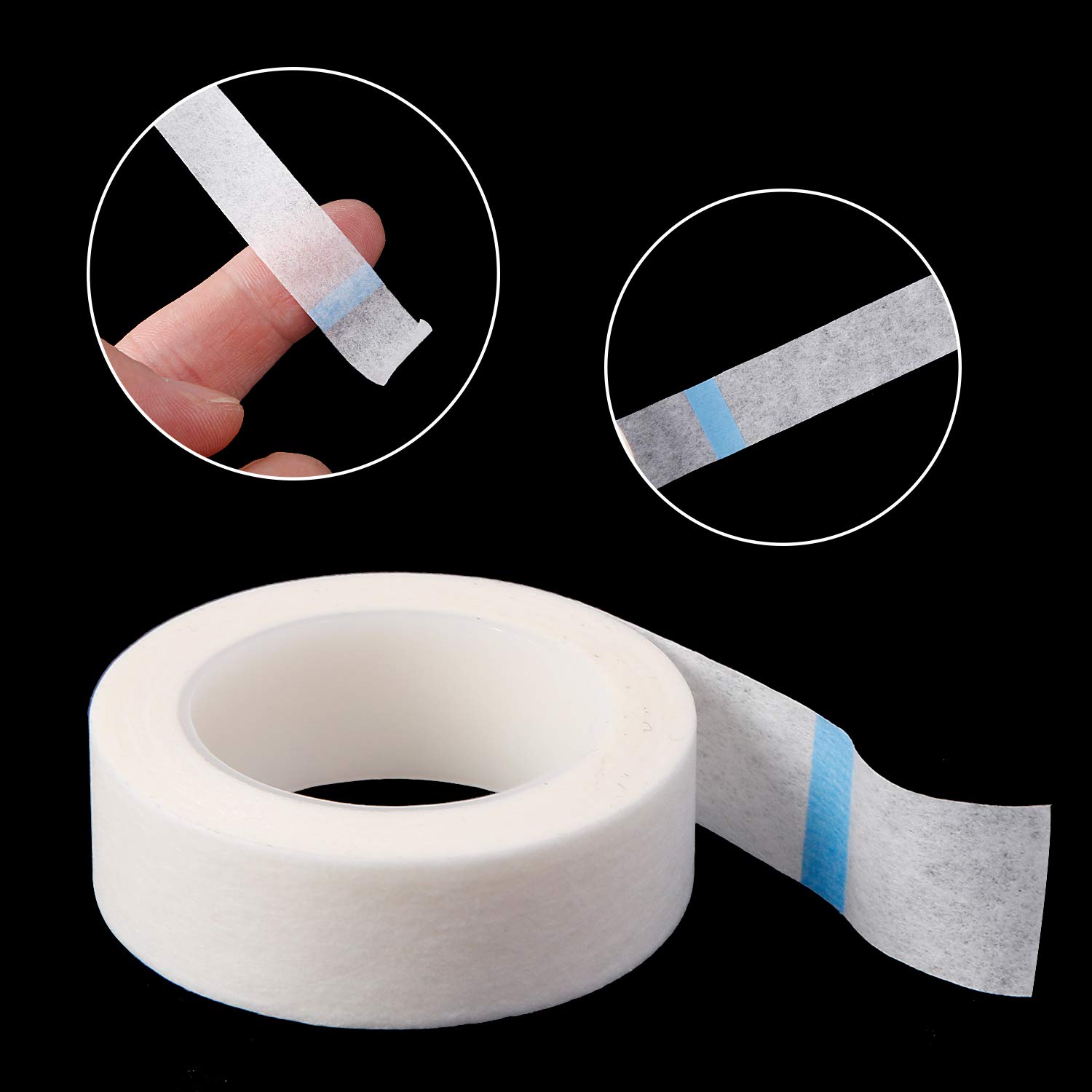 UPINS 24 rollos de cinta blanca para pestañas, cintas adhesivas de pestañas de tela para suministro de extensión de pestañas