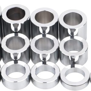 Kit de espaciador de eje de rueda de motocicleta cromado, 1 pulgada, diámetro exterior 1-12 pulgadas (1.50) para Harley Touring Road King Electra Kit de espaciador de eje de rueda de motocicleta cromado, 1 pulgada, diámetro exterior 1-12 pulgadas (1.50) para Harley Touring Road King Electra