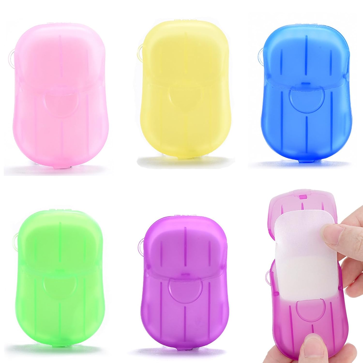 6 cajas (120 hojas) hojas de jabón para viajes, jabón de viaje, hojas de jabón portátiles, desechables, para viajes, senderismo, lavado, papel de