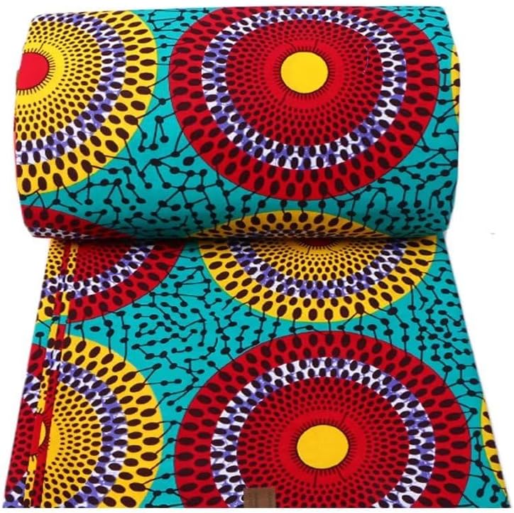 Tela africana 100% algodón Ankara cera impresión tela 6 yardas tela para vestido de fiesta 1214