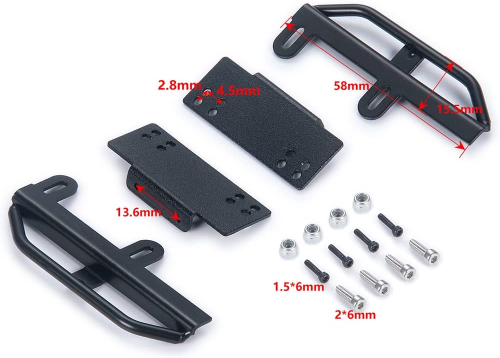 RCLIONS Metal Pedal Junta lateral Rock Sliders para Axial SCX24 Deadbolt JLU CRC Bronco Gladiator 124th RC Crawler Car