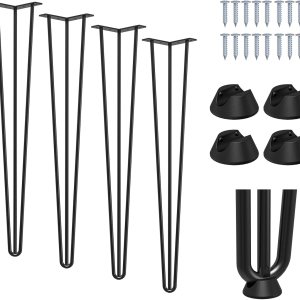 Signstek – Juego de 4 patas de mesa de metal resistente de diseño industrial, para mesas auxiliares, escritorios modernos y mesas de noche Signstek – Juego de 4 patas de mesa de metal resistente de diseño industrial, para mesas auxiliares, escritorios modernos y mesas de noche
