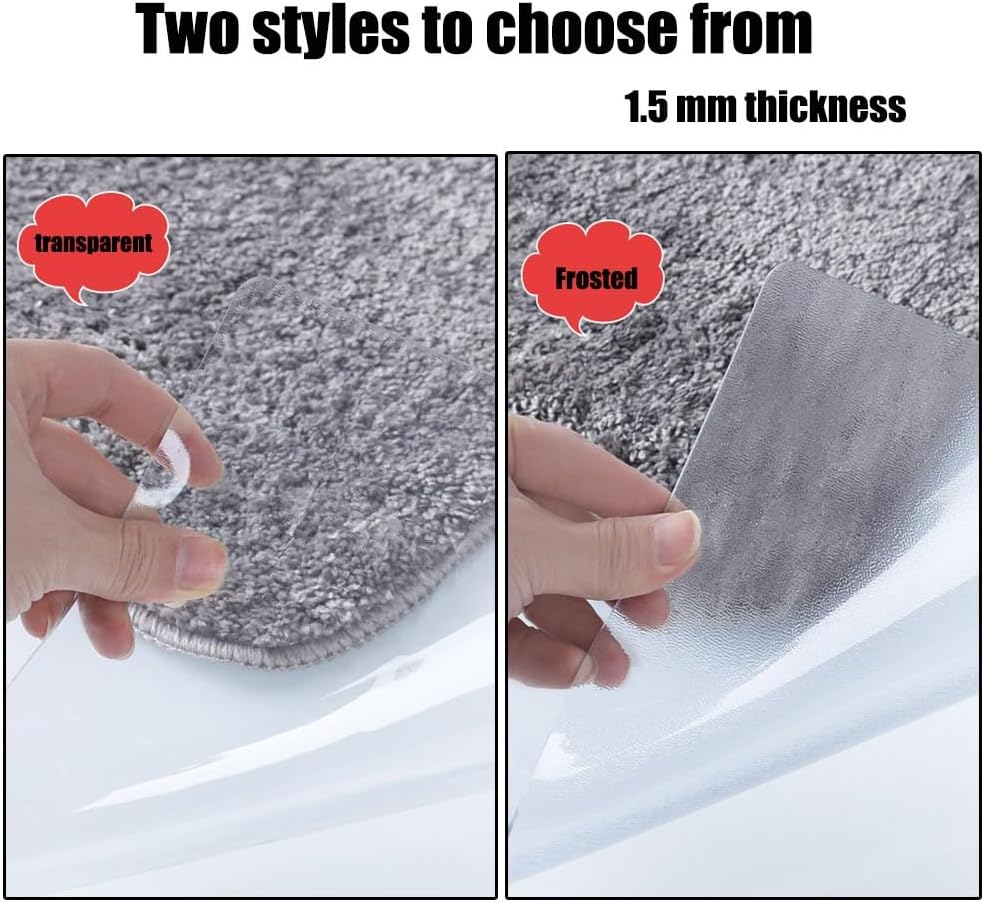 Tapete para silla de oficina de 0.06 pulgadas para suelo alfombrado, 36 x 48, 48 x 59, 71 x 87 pulgadas, tapete de plástico para silla, protector de