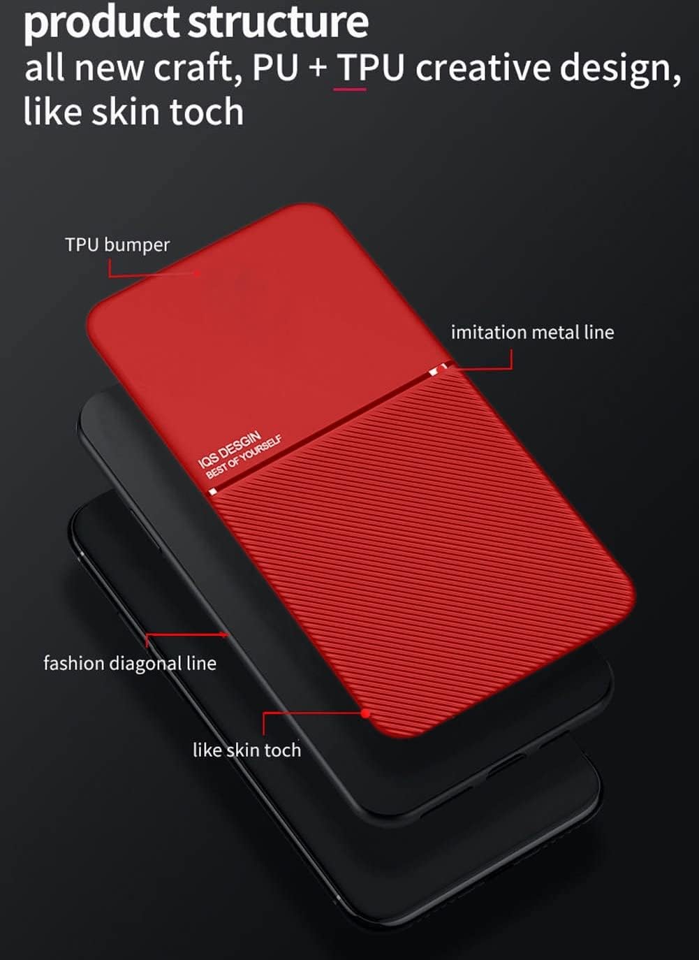 Mowen Cubierta De La Cubierta Del Parachoques Placa De Metal Incorporada Para Huawei Mate 20 X – Rojo