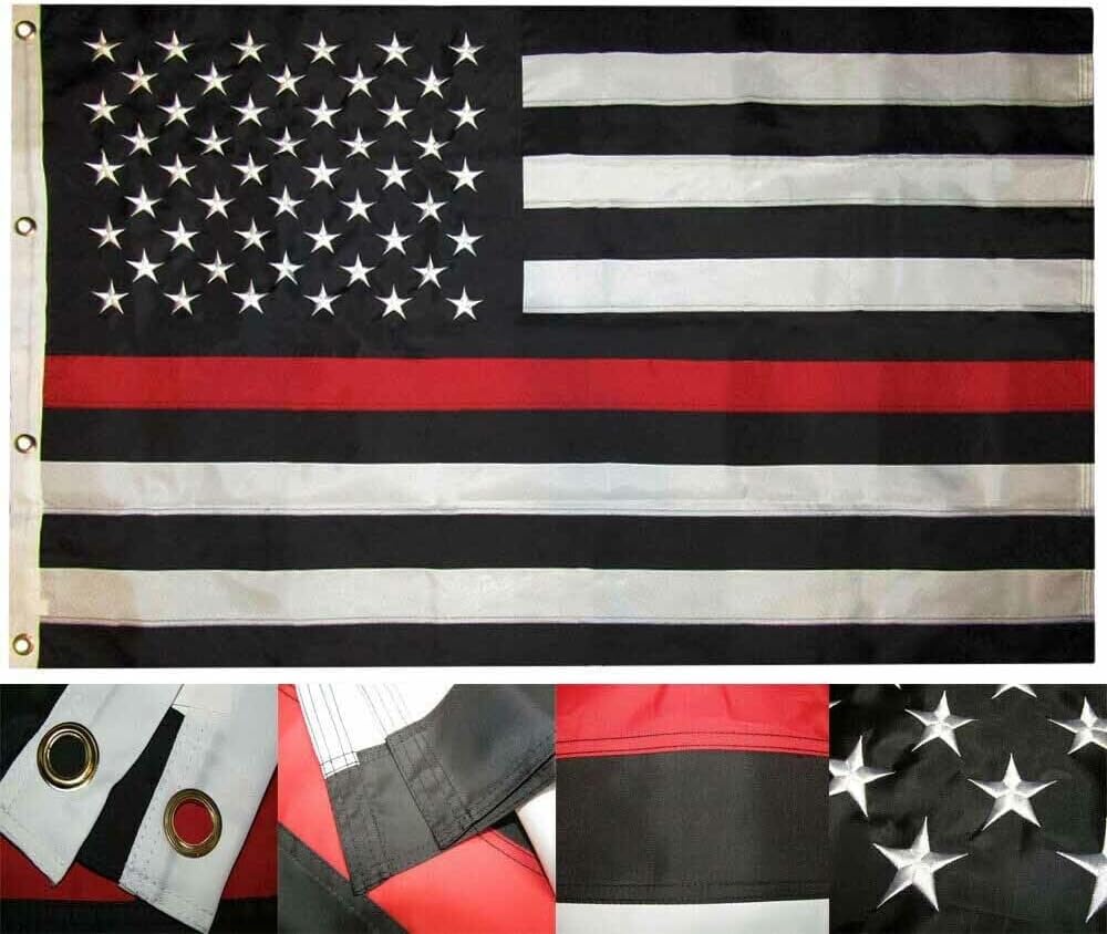 Premium 10X15 USA Thin Department Memorial Nylon 210D Embroidered Flag
