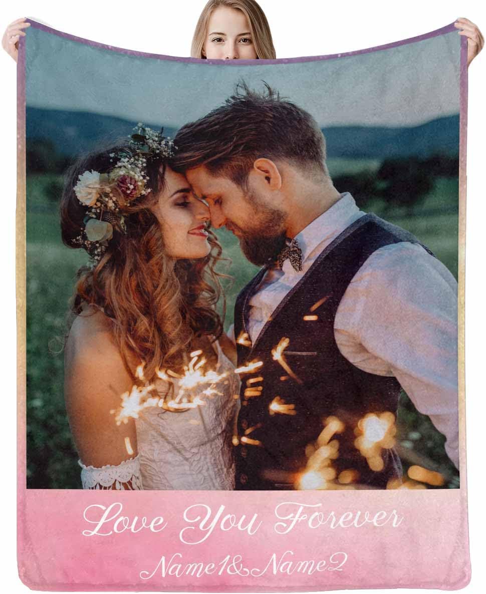 Manta personalizada para parejas, regalos con texto fotográfico, manta personalizada con imagen conmemorativa para novia, novio, marido, esposa,