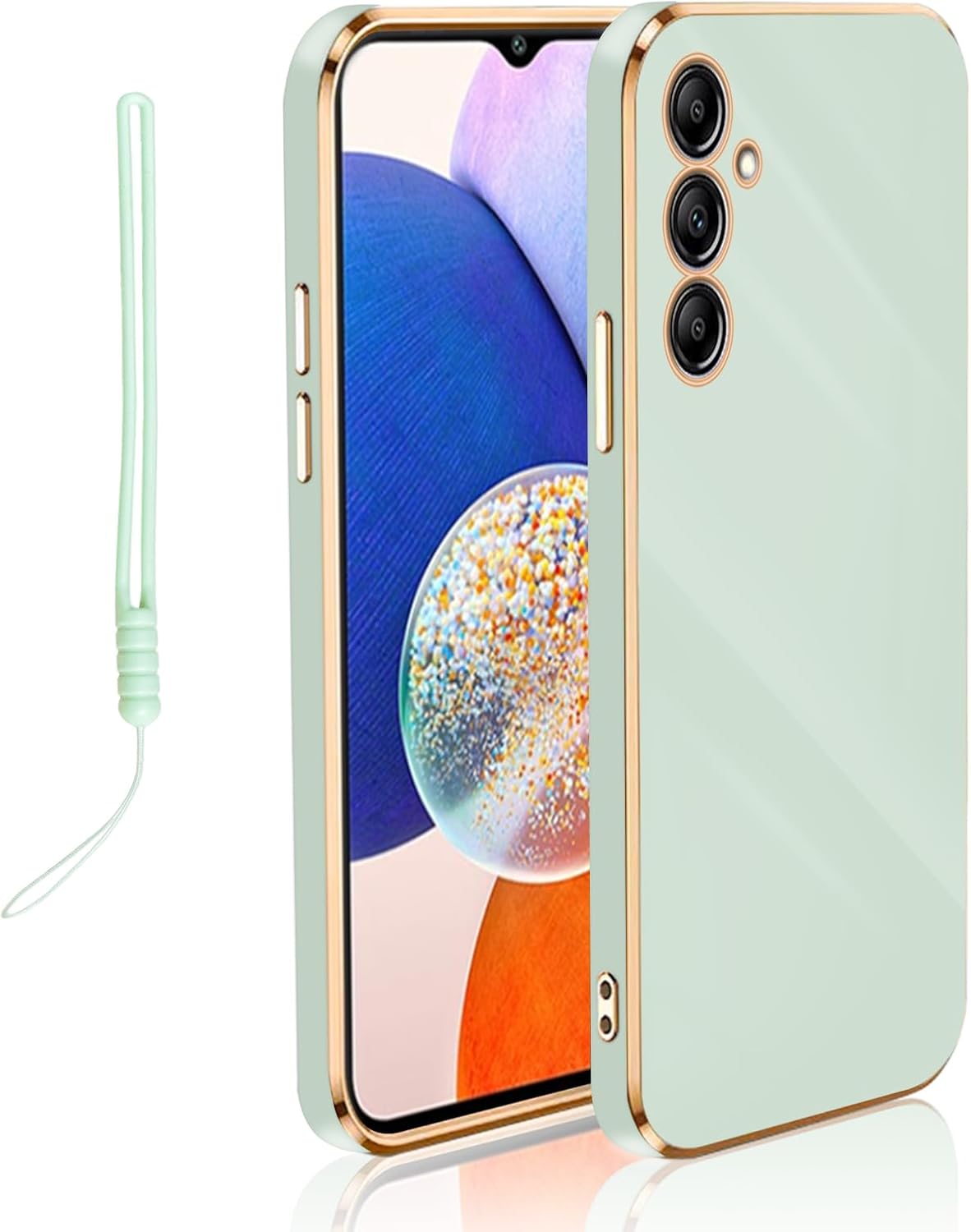 Funda para A14 0.18 oz, Galaxy A14 0.18 oz Funda para teléfono para mujer, galvanoplastia, de lujo, estética, moderna, bonita, con protección de TPU