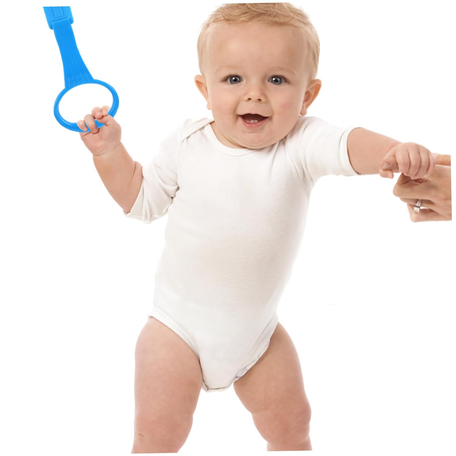 ABOOFAN 1 par bebé pull up anillo jugar gimnasio cuna tire anillo bebé caminar ejercicio bebé pie anillos cuna anillos colgante brazo fuerza anillo